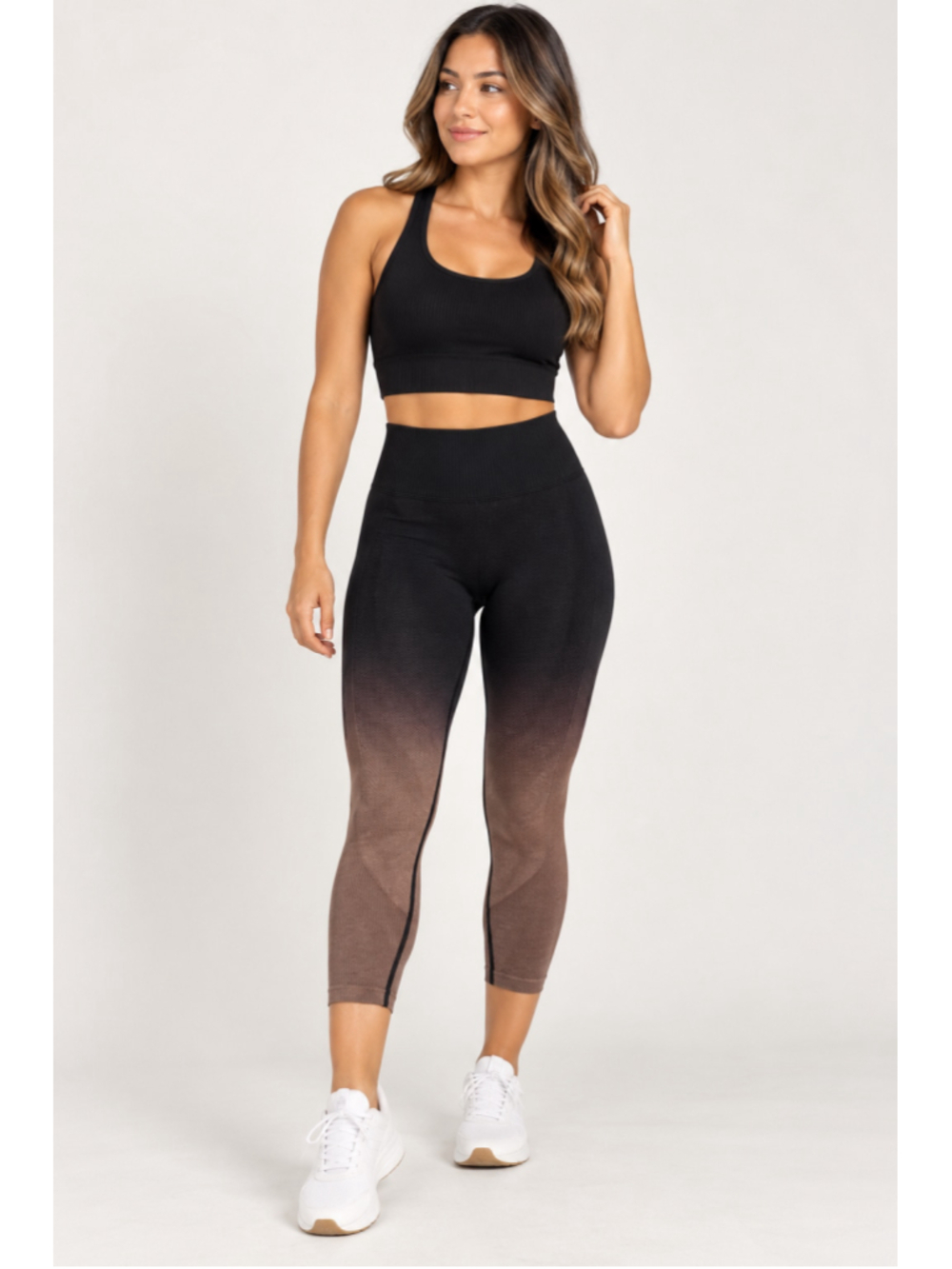 Women's Victoria's Secret PINK Ombre Leggings Black Brown Size XL